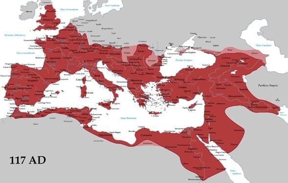 Jaké největší rozlohy Římská říše dosahovala?