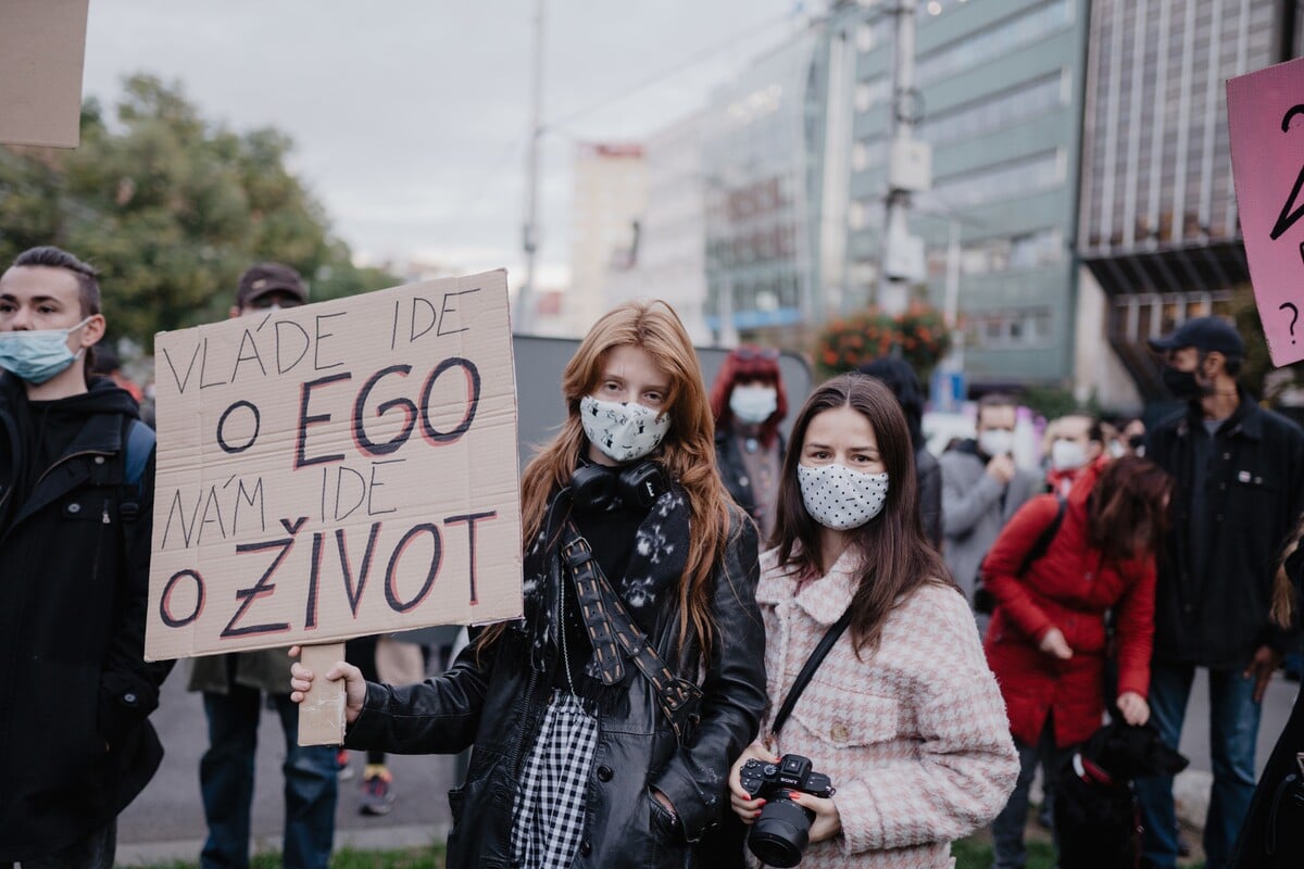 Sestry Tatiana a Natália prišli spoločne podporiť protest.