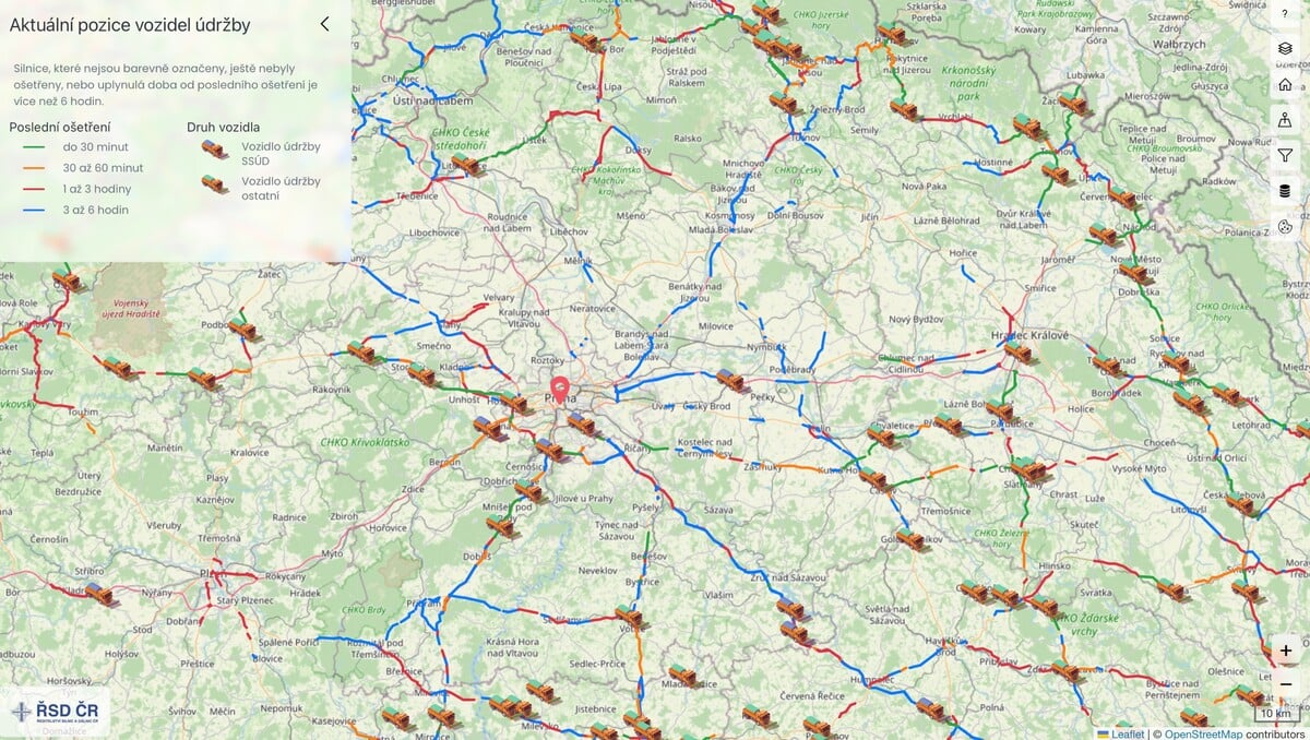 Mapa, interaktivní, řsd, silnice