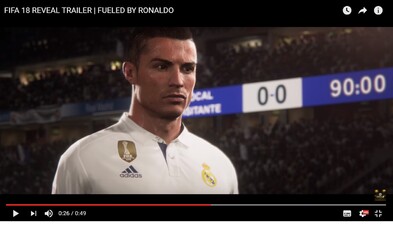 FIFA 18 se představuje v úžasném prvním traileru v hlavní roli s Cristianem Ronaldem. Nový díl má přinést revoluci v oblasti grafiky a animací FIFA 18 se představuje v úžasném prvním traileru v hlavní roli s Cristianem Ronaldem. Nový díl má přinést revoluci v oblasti grafiky a animací