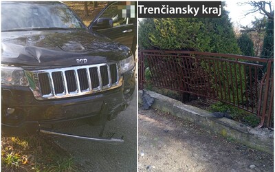 FOTO: Slovenskí policajti zostali bez slov. Opitý vodič Jeepu s 3 promile pri náraze odhodil zaparkované auto do plota