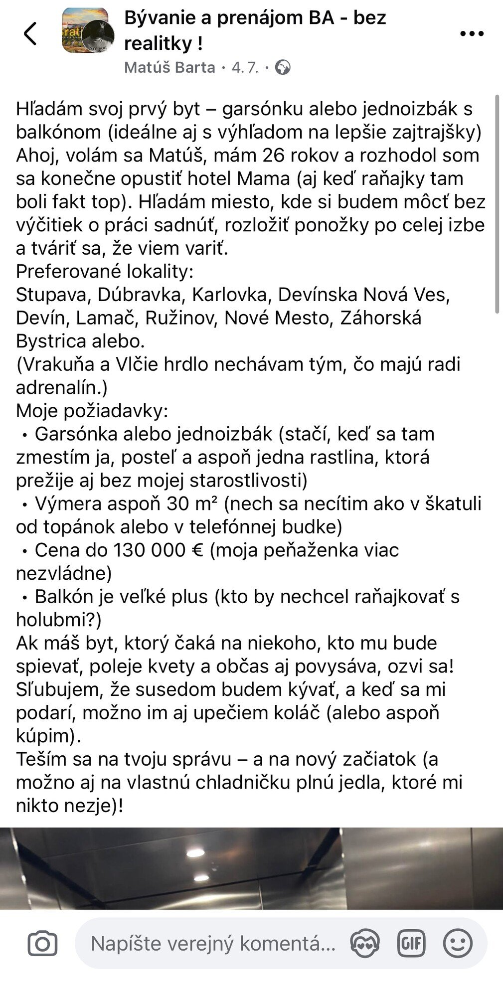 Bývanie a prenájom BA - bez realitky