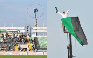 Futbalovému fanúšikovi zakázali vstup na štadión, tak si prenajal žeriav. Svoj obľúbený tím sledoval z výšky Futbalovému fanúšikovi zakázali vstup na štadión, tak si prenajal žeriav. Svoj obľúbený tím sledoval z výšky