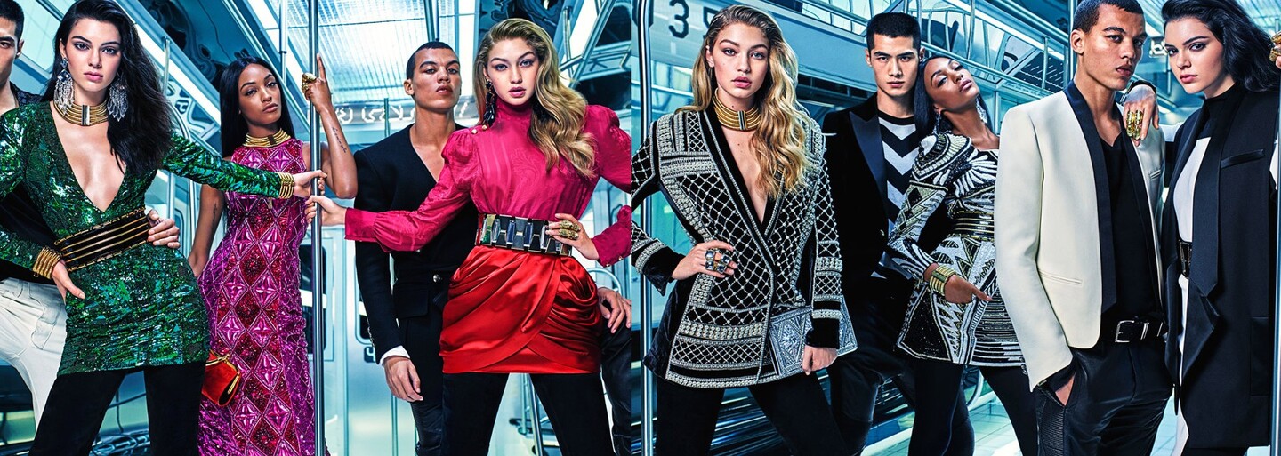H&M x Balmain vyťahuje zbrane v podobe Kendall Jenner či Gigi Hadid na kampaňových fotkách spoločnej kolekcie