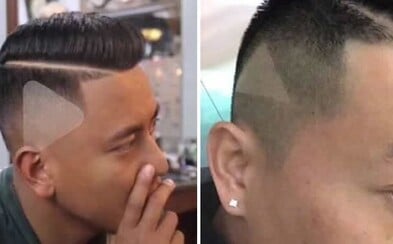 Holič muži vyholil symbol přehrávání, protože mu ukázal pozastavené video, dle nějž chtěl účes Holič muži vyholil symbol přehrávání, protože mu ukázal pozastavené video, dle nějž chtěl účes