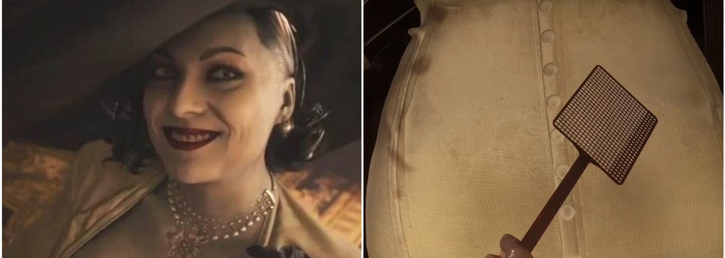 Hráči v Resident Evil: Village udierajú 3-metrovú upírku Lady Dimitrescu po pozadí mucholapkou