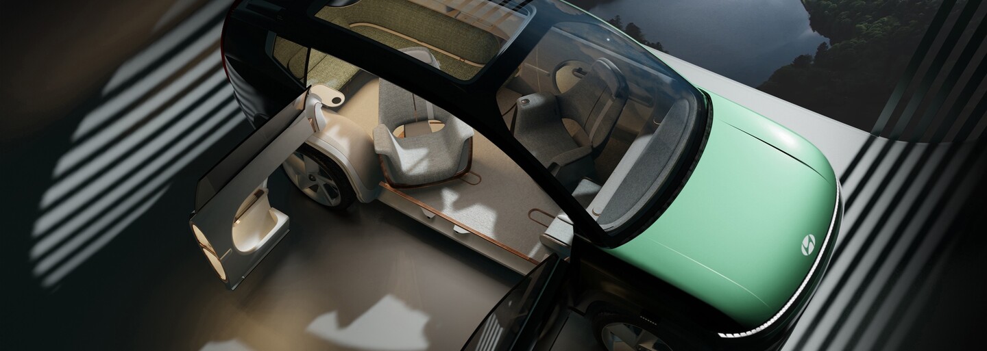 Hyundai predstavil futuristický elektromobil Seven. V zadnej časti má gauč a namiesto volantu akýsi joystick