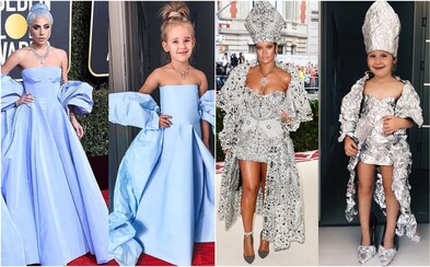 Pětiletá Stefani imituje luxusní outfity známých osobností. Róby si vyrábí z papíru Pětiletá Stefani imituje luxusní outfity známých osobností. Róby si vyrábí z papíru