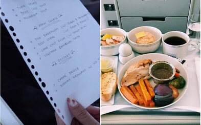 Influencerovi sa letecká spoločnosť vyhráža žalobou za zverejnenie provizórneho, rukou písaného menu v biznis triede Influencerovi sa letecká spoločnosť vyhráža žalobou za zverejnenie provizórneho, rukou písaného menu v biznis triede