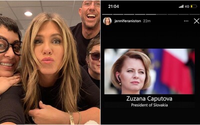 Jennifer Aniston na Instagrame zdieľa Zuzanu Čaputovú. Zmena už vo svete nastala, píše americká herečka