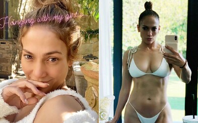 Jennifer Lopez bez make-upu jako modelka pro značku spodního prádla Kim Kardashian Jennifer Lopez bez make-upu jako modelka pro značku spodního prádla Kim Kardashian