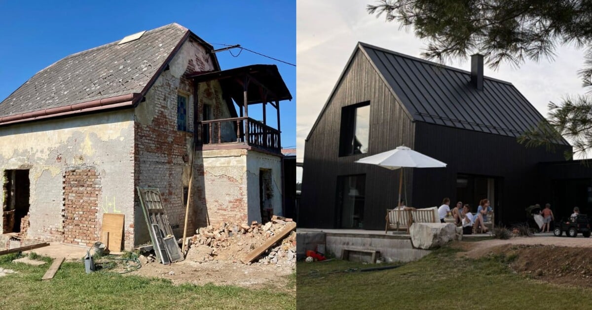 Česká rodina proměnila starý dům svépomocí a bez hypotéky: Černý designový skvost zkrášluje Slavkovský les