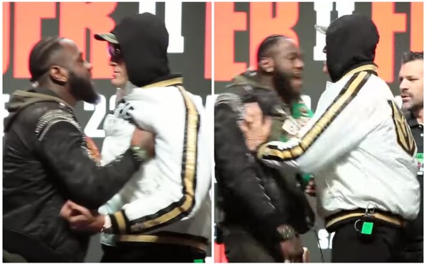 Si pos*ro, pos*ro! Tyson Fury a Deontay Wilder do seba na tlačovke strkali a urážali sa