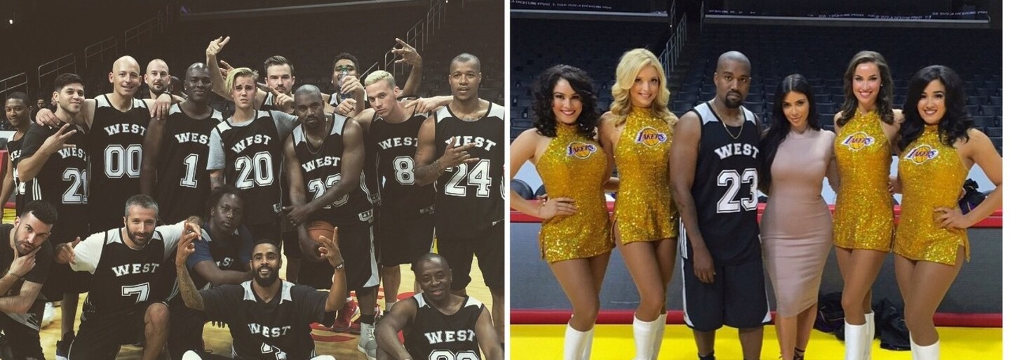 Kanye si na narodeniny zahral basketbal s Justinom Bieberom či Tygom. Kim mu za 110-tisíc prenajala domovský stánok L.A. Lakers