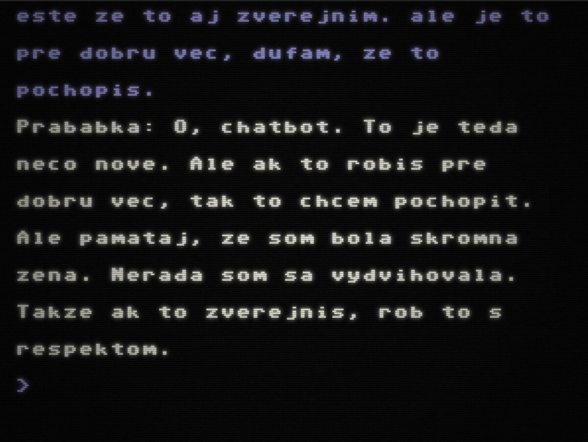 Screenshoty konverzácie s mojou prababkou.