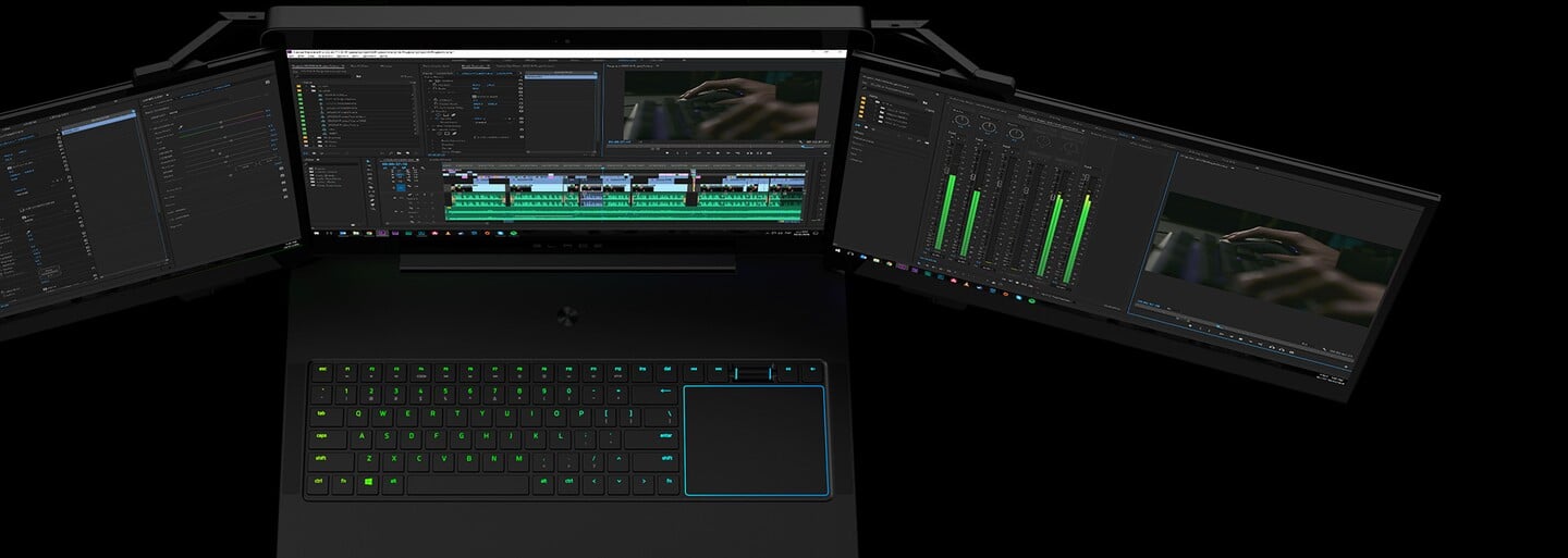 Notebook se třemi displeji nebo projektor k rozšíření herního prostředí. Razer to na CES 2017 roztočil