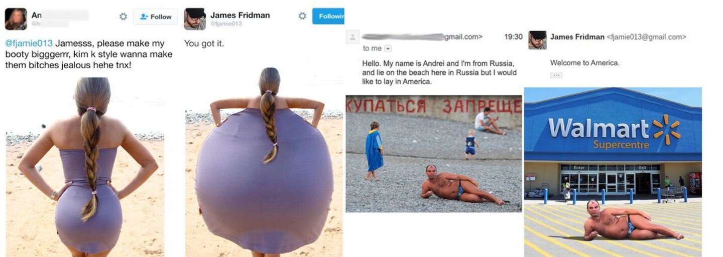 Mistr Photoshopu James si dělá srandu ze zaslaných fotografií. Jeho díla baví na Twitteru tisíce lidí
