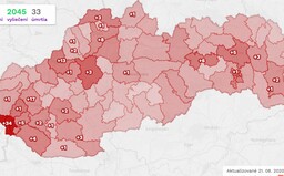 MAPA: Odtiaľto pochádza rekordných 123 nových pacientov s koronavírusom. Najhoršie je na tom Bratislava aj Trnava