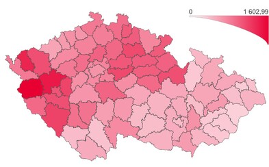 Mapa okresů ČR: Prohlédni si území, které bys po dobu tři týdnů neměl opouštět Mapa okresů ČR: Prohlédni si území, které bys po dobu tři týdnů neměl opouštět