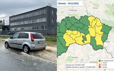 MAPA: V týchto okresoch Slovenska dnes večer platí výstraha pred búrkami, SHMÚ upozorňuje na povodne