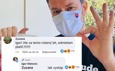 Matovič naložil fanúšičke na Facebooku cez metaforu: Koronavírus je ako let lietadlom, ak nechce platiť, má si vystúpiť Matovič naložil fanúšičke na Facebooku cez metaforu: Koronavírus je ako let lietadlom, ak nechce platiť, má si vystúpiť