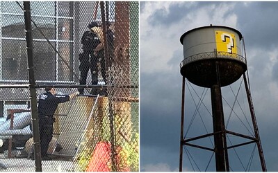 Muž vylezl na věž, aby namaloval graffiti inspirované Super Mariem. Poslali na něj desítky policejních aut, helikoptéru i dron