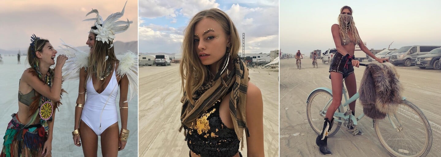 Na nejšílenějším festivalu Burning Man září krásky, které tě ohromí nejen svými outfity