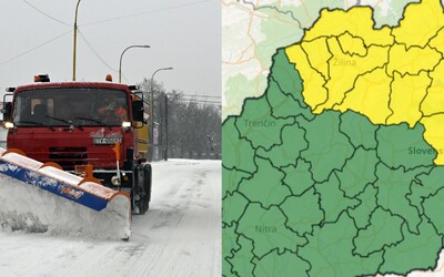 Na Slovensko sa opäť vráti sneženie. Meteorológovia v týchto okresoch vydali výstrahy pred snehovými jazykmi