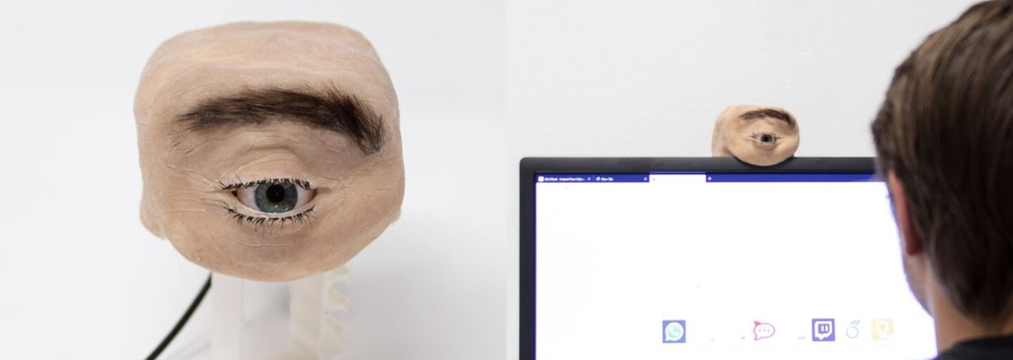 Nejbizarnější webkamera Eyecam má řasy, obočí a oko sledující okolí