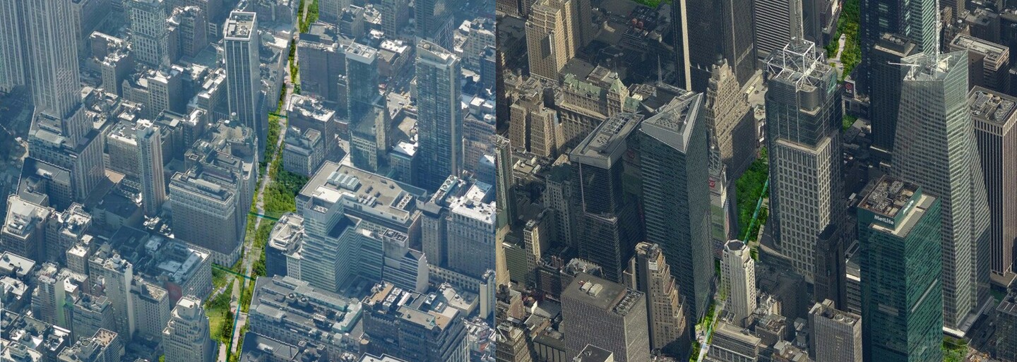 Newyorský Broadway by sa mohol premeniť na zelenú oázu pokoja. Stane sa nápad architektov realitou?