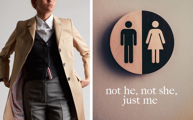 Oblečení nemá pohlaví. Unisex vytváří přitažlivost díky sexy kontrastu mezi nositelem a oděvem Oblečení nemá pohlaví. Unisex vytváří přitažlivost díky sexy kontrastu mezi nositelem a oděvem