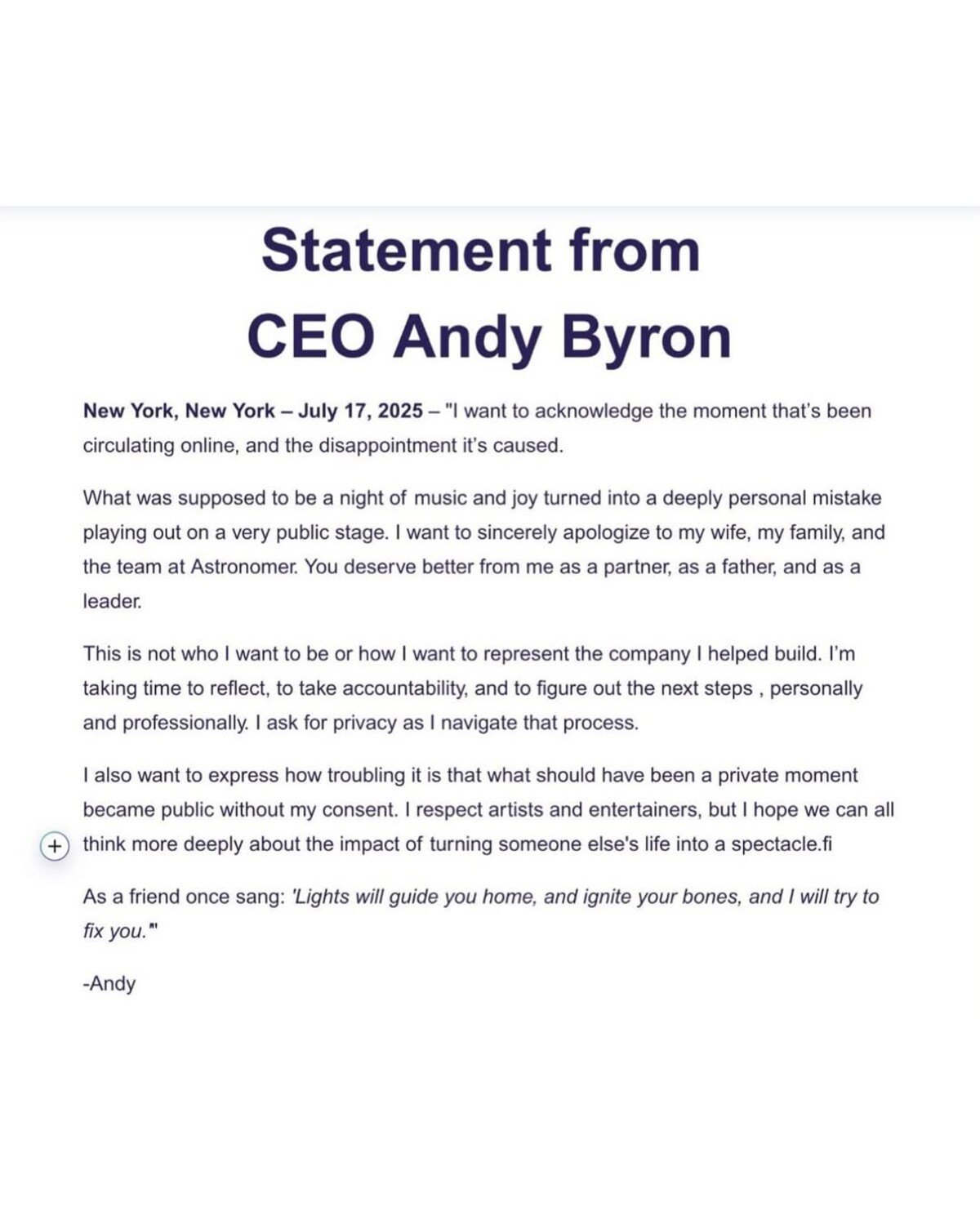 Verejné ospravedlnenie od CEO Byrona.