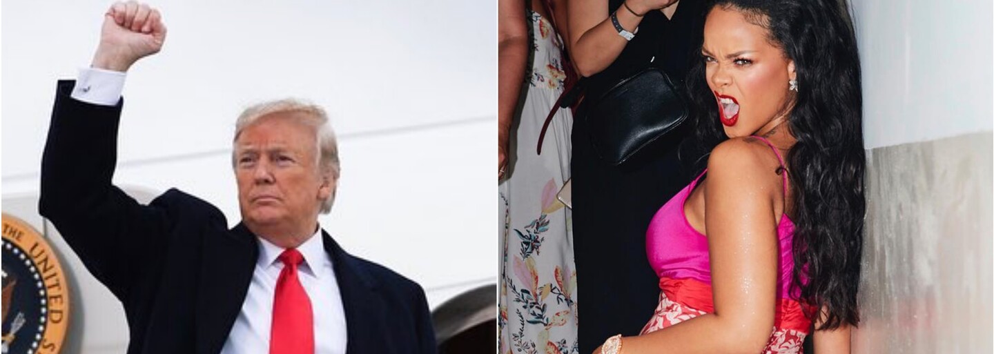 Po Pharrellovi napomína Donalda Trumpa aj Rihanna