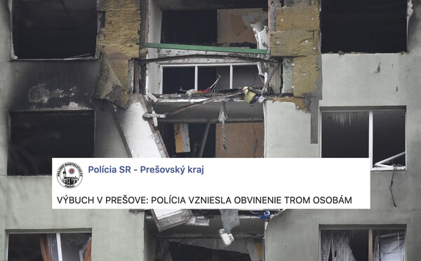 Policie vznesla obvinění vůči třem osobám v souvislosti s explozí plynu v prešovském paneláku, stíhat je bude vazebně
