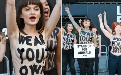 Polonahé protestujúce vegánky prekvapili návštevníkov London Fashion Weeku. Ľudia vraj majú nosiť ich vlastnú kožu Polonahé protestujúce vegánky prekvapili návštevníkov London Fashion Weeku. Ľudia vraj majú nosiť ich vlastnú kožu