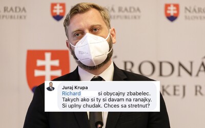 Poslanec OĽaNO Juraj Krúpa vyzýva hejtera na Facebooku na strenutie: Takých ako ty si dávam na raňajky