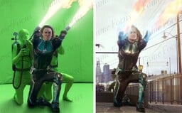 Pred a po CGI: Vytvárali schopnosti Captain Marvel aj muži s plameňometmi?