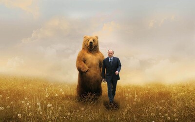 Putin a medveď: ruský prezident dostal na narodeniny bizarnú koláž. Vraj treba zostať pokojný