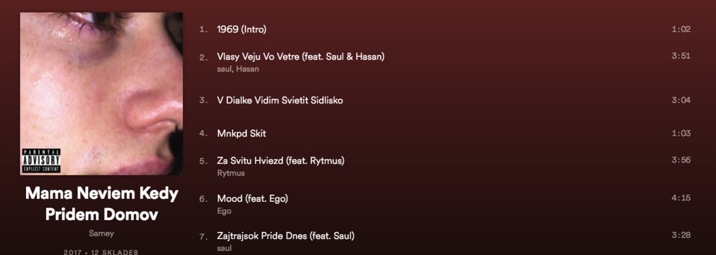 Sameyov album je vonku. Nájdeš ho na Spotify aj Apple Music