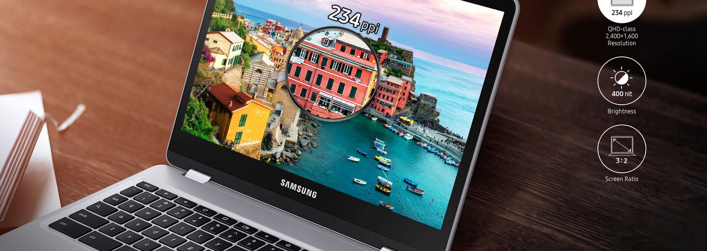 Samsung představí nový Chromebook Pro se stylusem, 12" dotykovým displejem a 10hodinovou výdrží