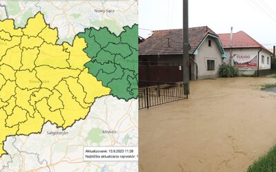 SHMÚ dnes musel vydať výstrahy: Na Slovensku večer hrozia prívalové povodne, udrú intenzívne lejaky a búrky
