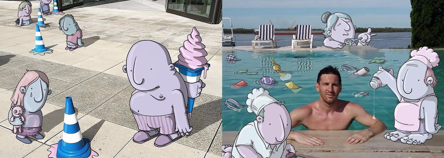 Šikovný ilustrátor sa hrá s fotkami z Instagramu. Jeho charakteristické postavičky už poznajú ľudia po celom svete