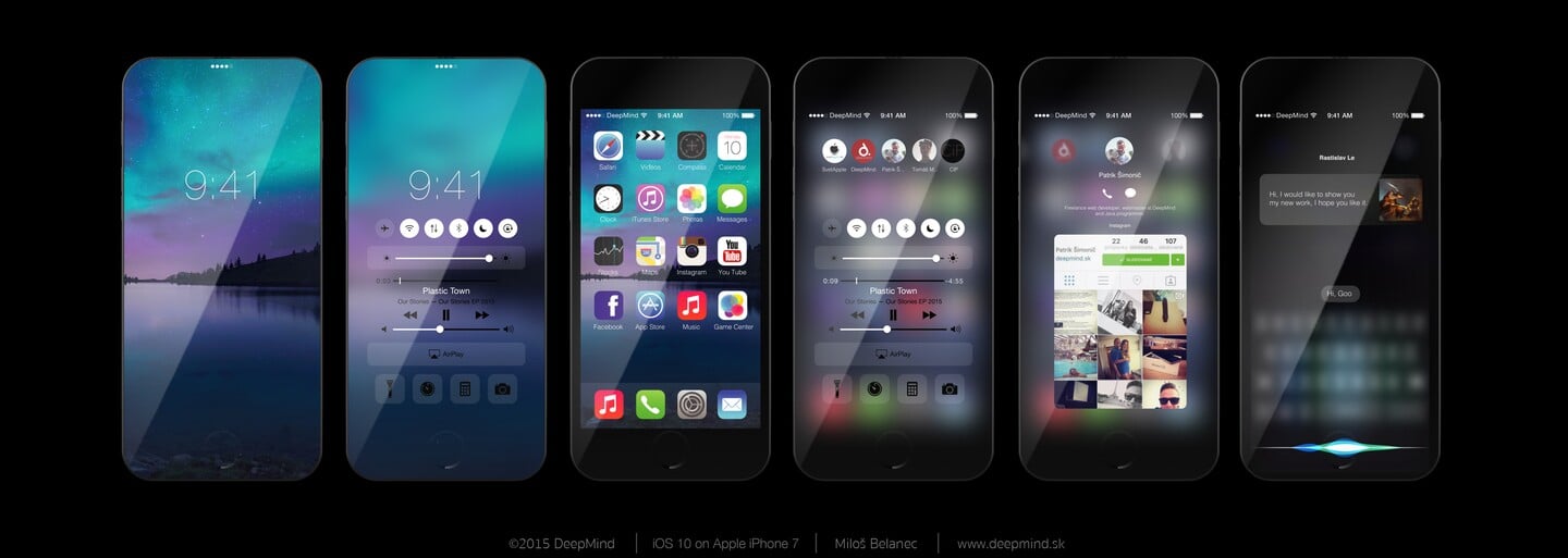 Skvělý koncept iPhonu 7 nestačil. Prohlédněte si na něm vizi nadcházejícího operačního systému