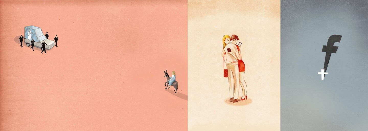 Smutné svědectví naší doby. Ilustrace se snaží poukázat na to, kam se společnost ubírá