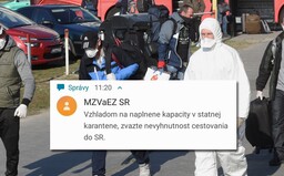 Štátna karanténa je plná. Zvážte, či potrebujete vycestovať naspäť na Slovensko, píše ministerstvo v SMS správe