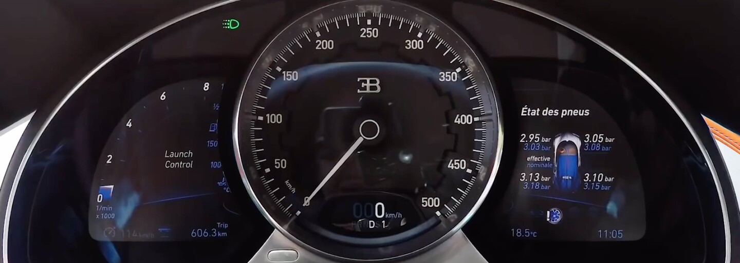 Takto famózně dokáže akcelerovat 1500koňové Bugatti Chiron z 0 na 350 km/h
