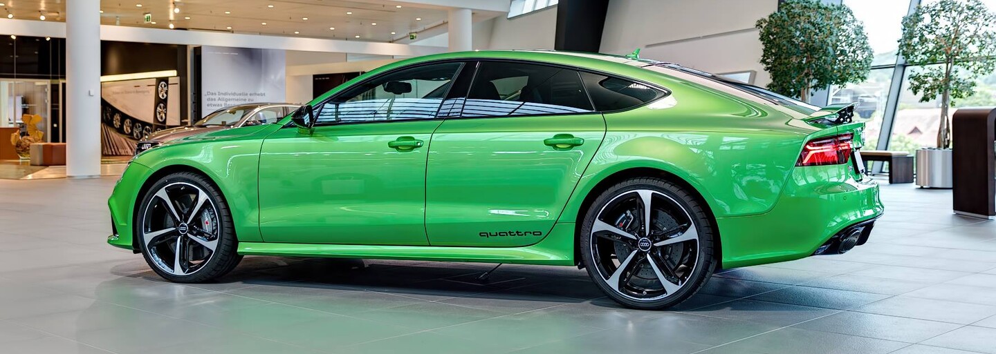 Toto křupavé, jablečně zelené Audi RS7 Sportback s 560 koni vypadá opravdu neodolatelně!