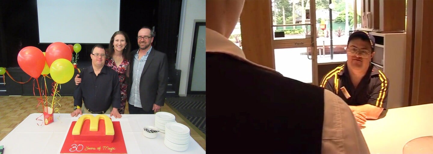 Trpí Downovým syndromem, ale oslavil už 30leté působení v McDonald's. Věčně usměvavý Russell se stal místní ikonou