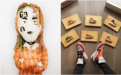 Umelec vytvára pomocou sushi realistické podobizne raperov či ikonické modely tenisiek Umelec vytvára pomocou sushi realistické podobizne raperov či ikonické modely tenisiek