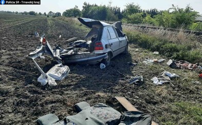 V Kvetoslavove sa zrazila Felícia s vlakom, vodič nehodu neprežil V Kvetoslavove sa zrazila Felícia s vlakom, vodič nehodu neprežil
